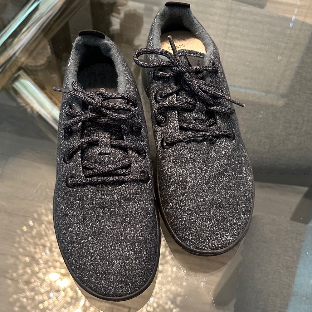 Allbirds Men's Charcoal and Black Wool Sneakers 9